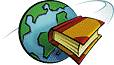 Book flying around globe